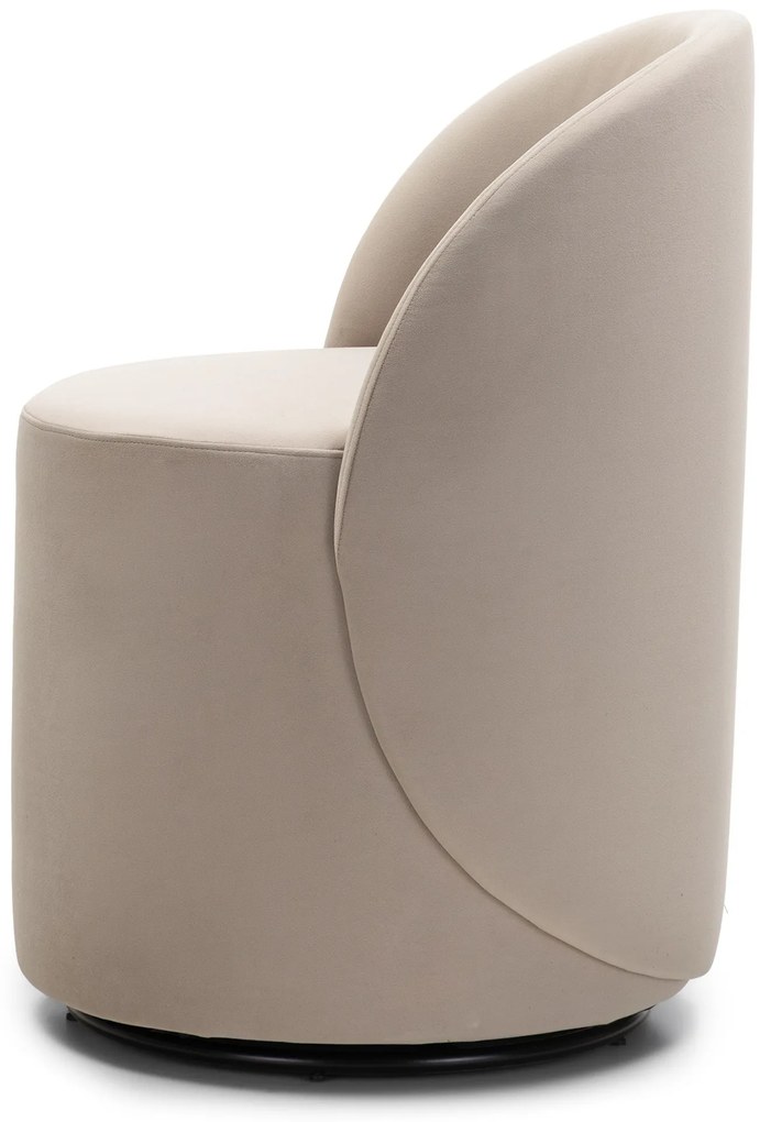 Otočné designové křeslo Enzo velur krémové