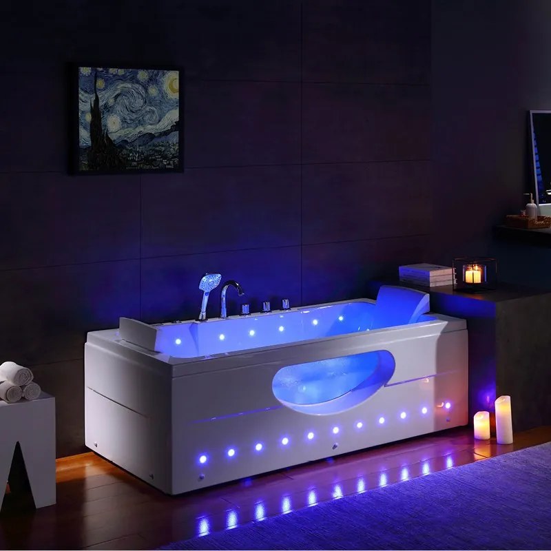 BPS-koupelny Hydromasážna vaňa HYD-IR933A-WH 150x84 BIELA s ohrevom vody