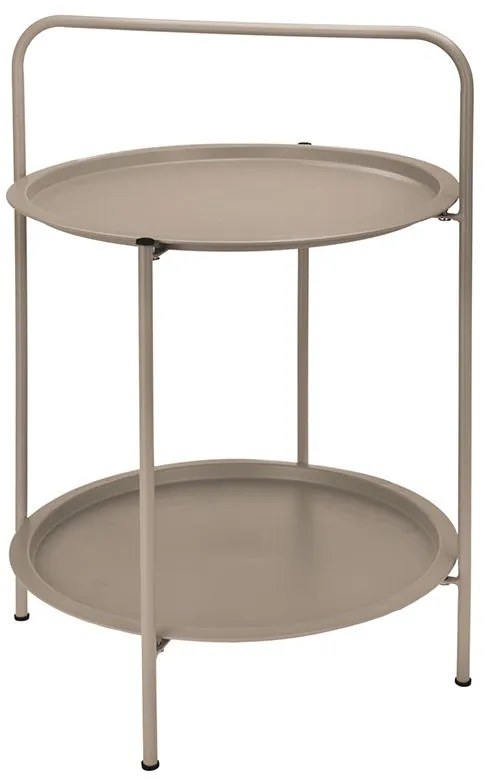 Kovový príručný stolík VARIO priemer 50 cm, béžový