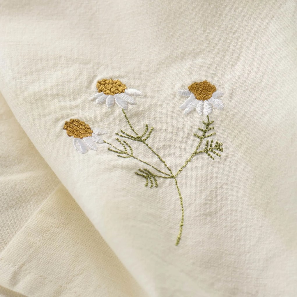 Ib Laursen Bavlnená utierka s výšivkou Flora Daisy