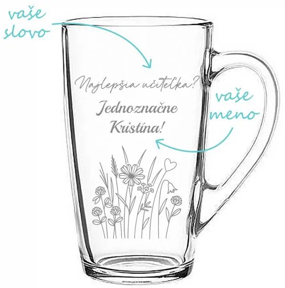 Pieskovaný hrnček Najlepšia učiteľka