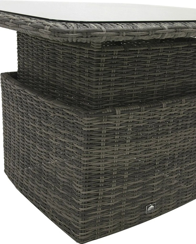 DEOKORK Ratanová modulová zostava BORNEO LUXURY pre 5 osôb (sivá)