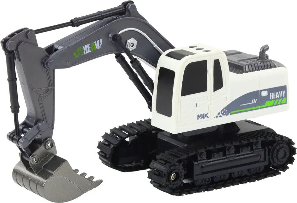 LEAN Toys Pásový bager na diaľkové ovládanie RC svetlá a zvuky biely 1:24