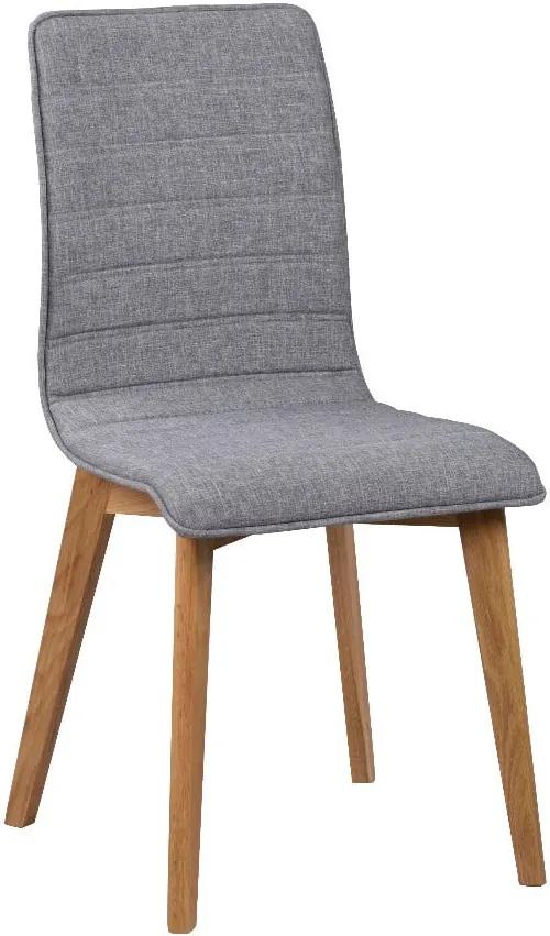 Sivá jedálenská stolička s hnedými nohami Rowico Grace