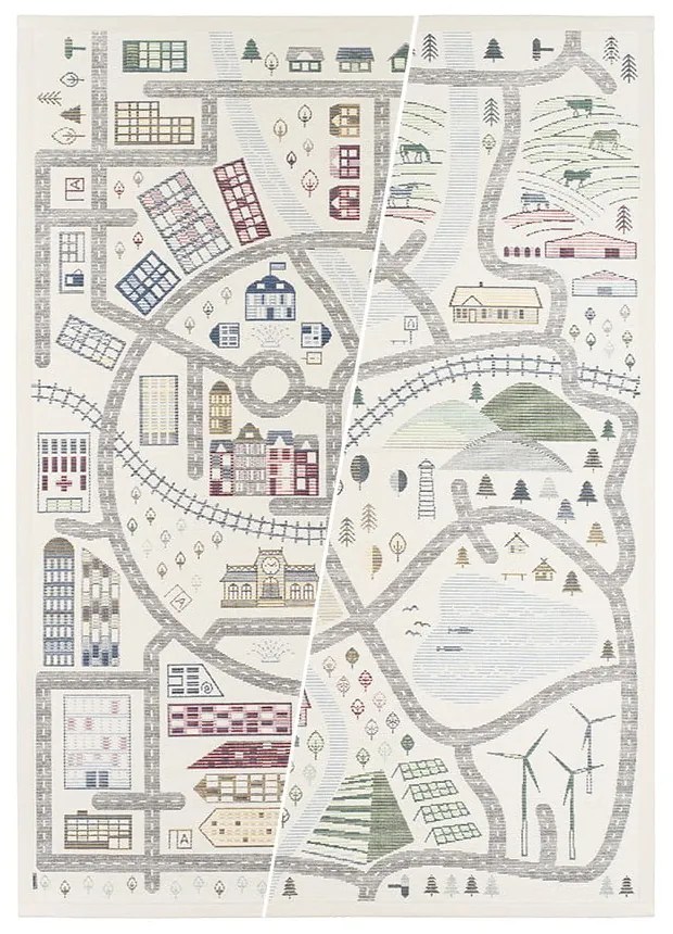 Biely obojstranný detský koberec Narma Ülejõe, 160 x 230 cm