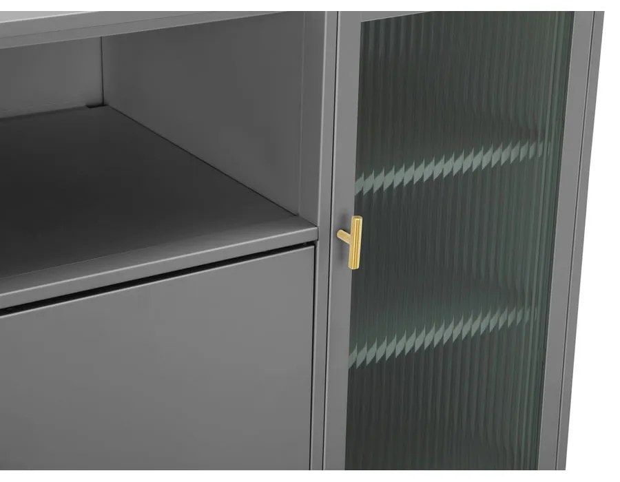 Sivá kovová vitrína 104x80 cm Rosalie – Støraa