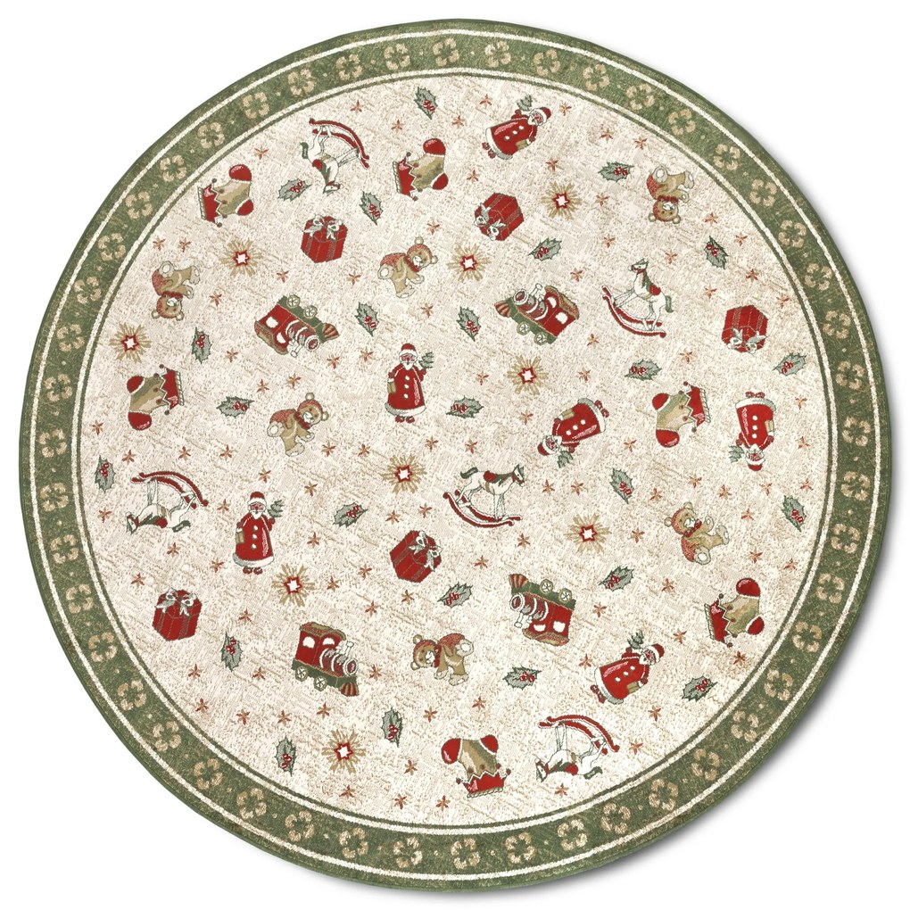 Villeroy & Boch, DOPREDAJ: 200x200 (průměr) kruh cm Kusový koberec Villeroy & Boch Toy's delight se střiženým vlasem 106218 Green, Multicolor, 200x200 (priemer) kruh, zelená, obývacia izba