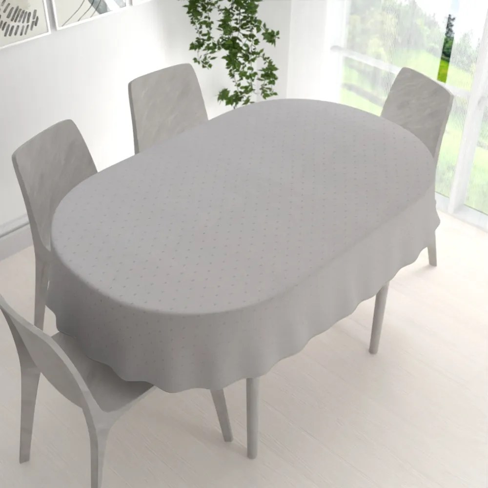 Biante Teflónový oválny obrus TF-080 Obdĺžničky na sivom 80x120 cm