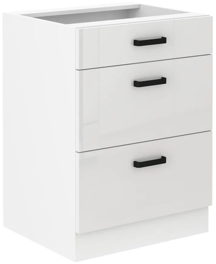 Kuchynská skrinka MIA biely lesk/biely 60d 3s bb