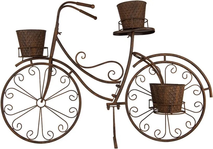 Plant Holder Bicycle 107x35x70 Cm Brown Metal - 107.0 cm