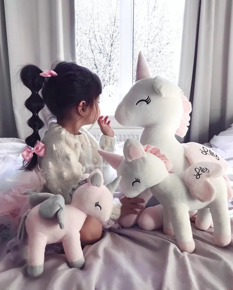 Mojkáčik - Plyšový jednorožec ružová L