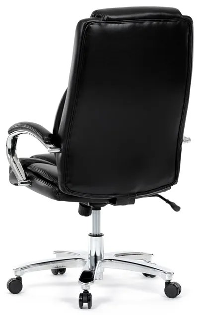 Kancelárske kreslo RYZAR — ekokoža, čierna, nosnosť 150 kg