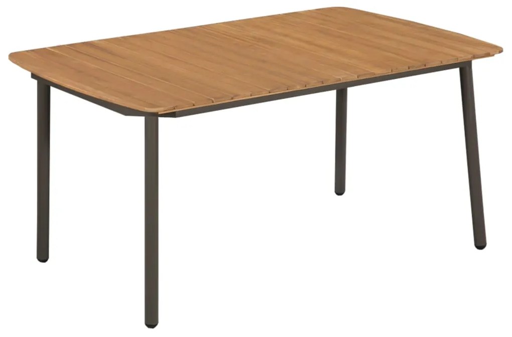vidaXL Záhradný stôl 150x90x72 cm, akáciový masív a oceľ