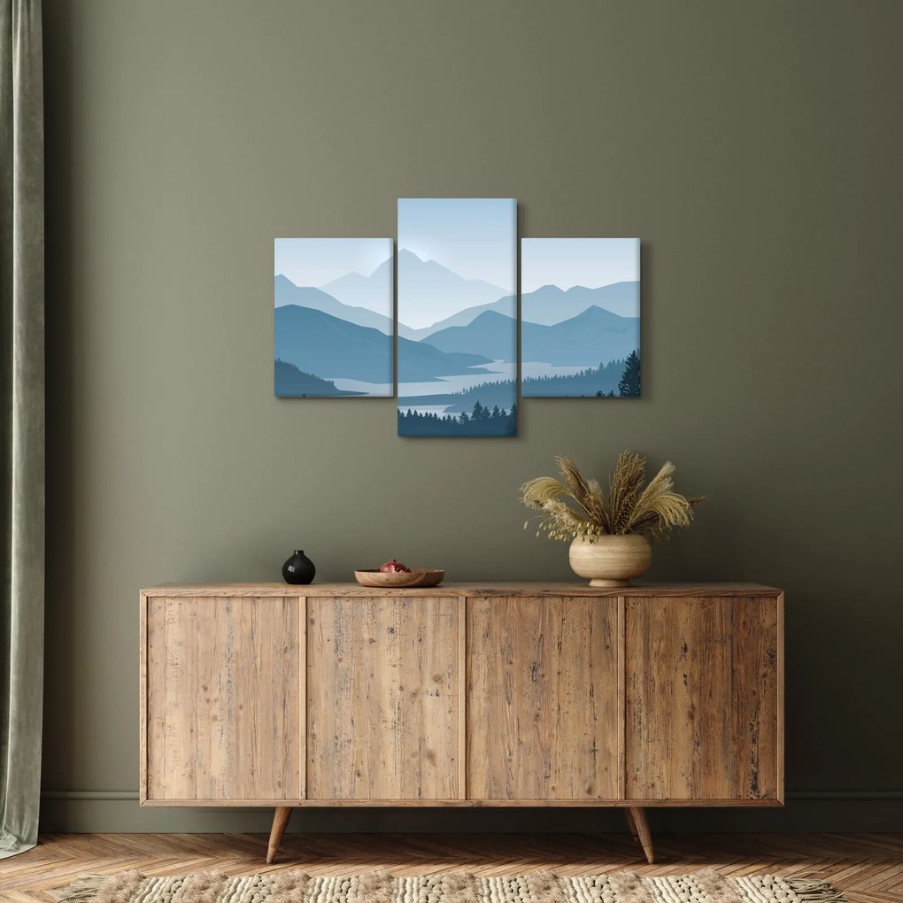 Obraz - Hory pohľadom grafika (90x60 cm)