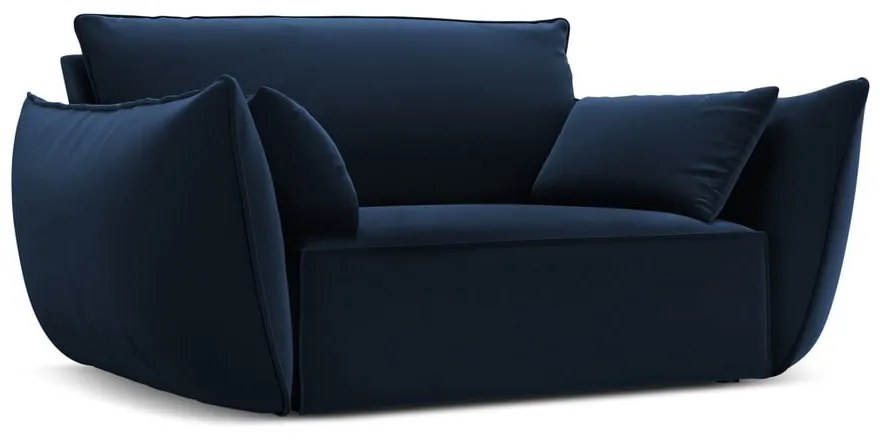 Tmavomodré zamatové kreslo Vanda – Mazzini Sofas