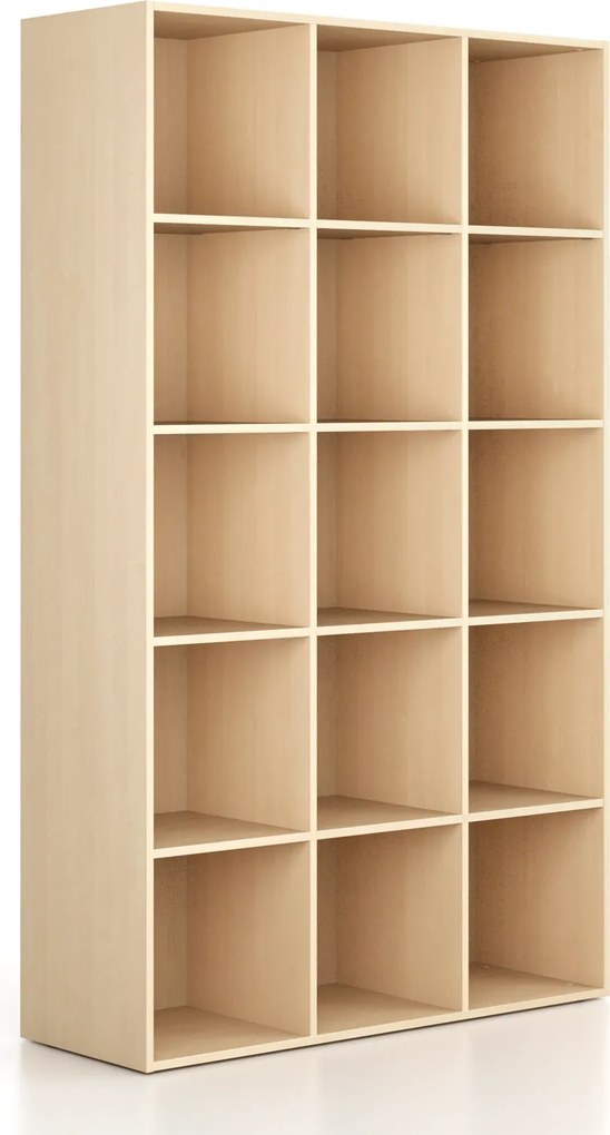 Regál FRAME, vysoký, 3 stĺpce, 2162 x 1299 x 450 mm, breza