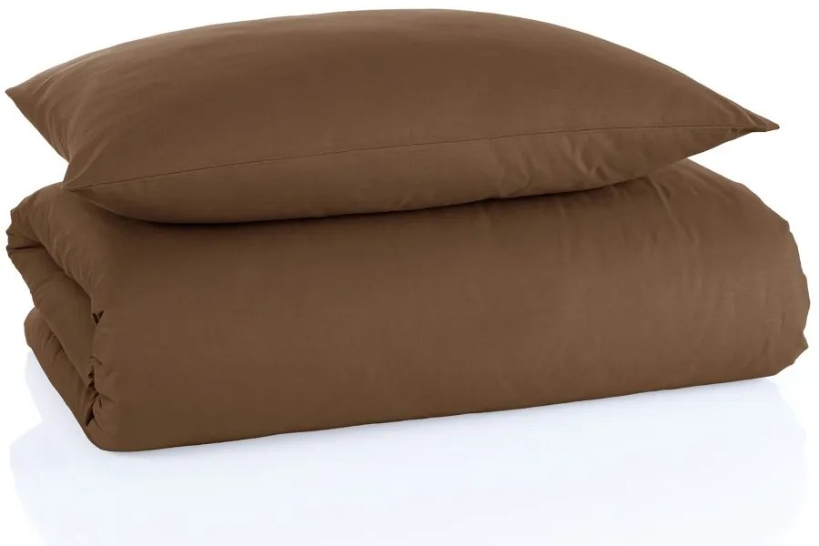 Bavlnené jednofarebné posteľné obliečky BedTex Exclusive Collection - hnedé - 100% bavlna - 70 x 90 cm + 140 x 200 cm