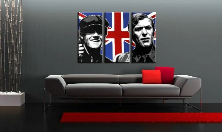 Ručne maľovaný POP Art obraz Italian Job 3 dielny  ij