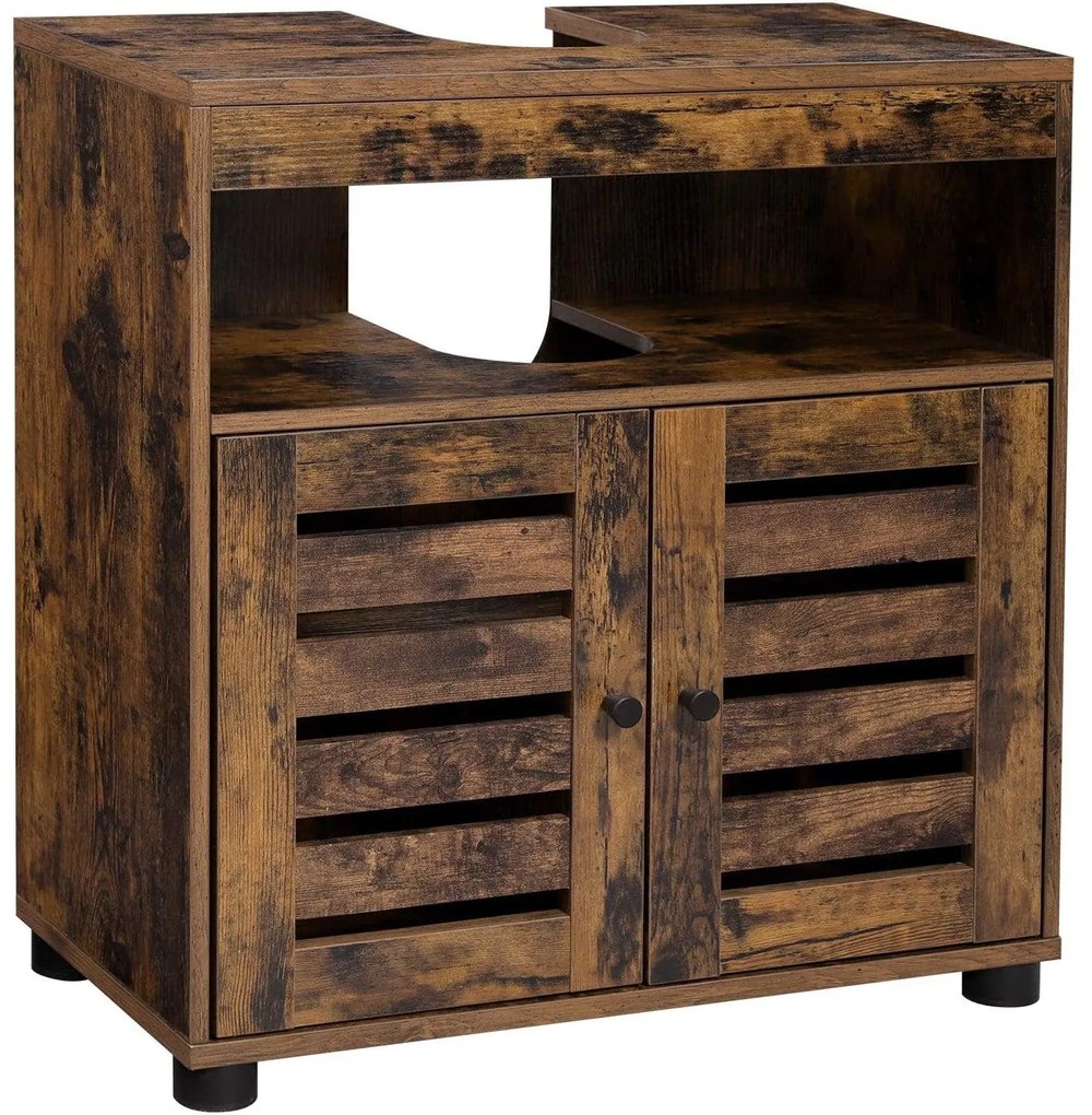 Skrinka pod umývadlo, odkladacia skrinka, 60 x 30 x 63 cm, rustikálna hnedá