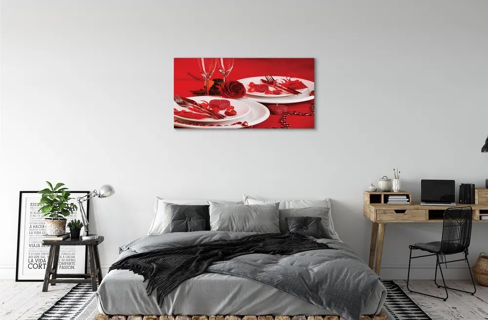 Obraz canvas Rose srdce okuliare 120x60 cm