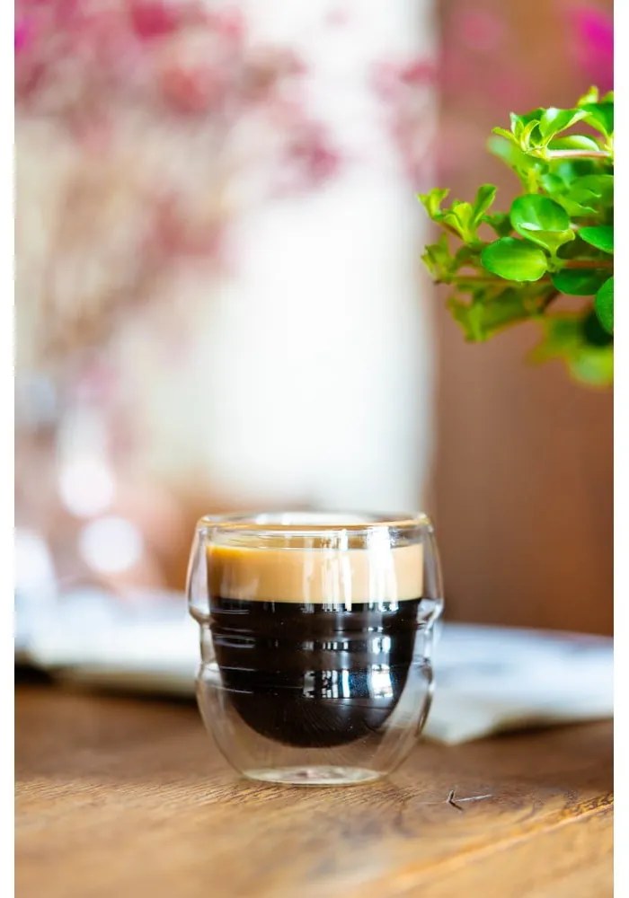 Sklenené šálky v súprave 2 ks na espresso/dvojstenné 70 ml Sferico – Vialli Design