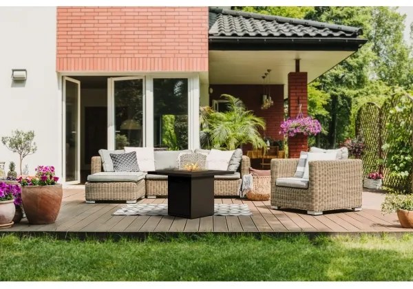 Planika Square Table GAS - Vonkajší plynový krb 79,7x90 cm 10kW