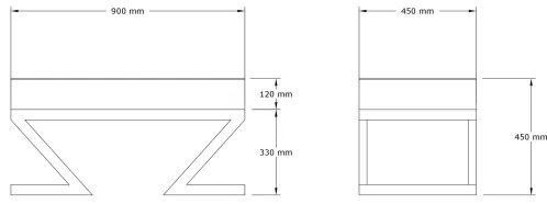 Taburet RINA 45x90 cm hnedá
