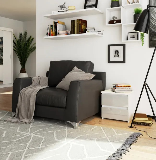 Nočný stolík CL2 2SZ CLP metalický, lesk