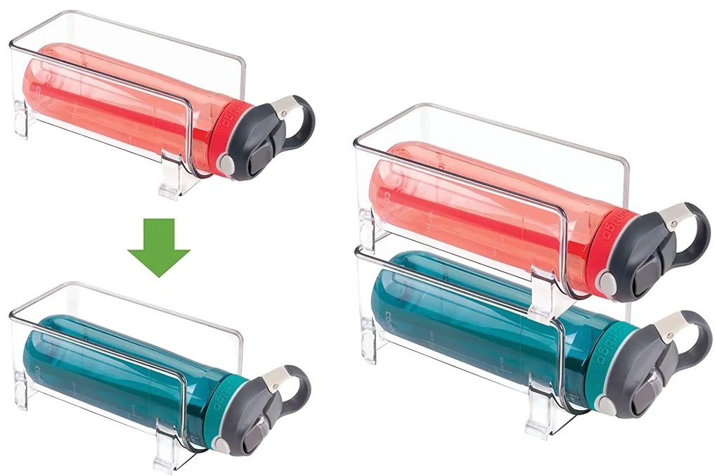 Stojan na fľaše, na víno, transparentný, do chladničky BINS