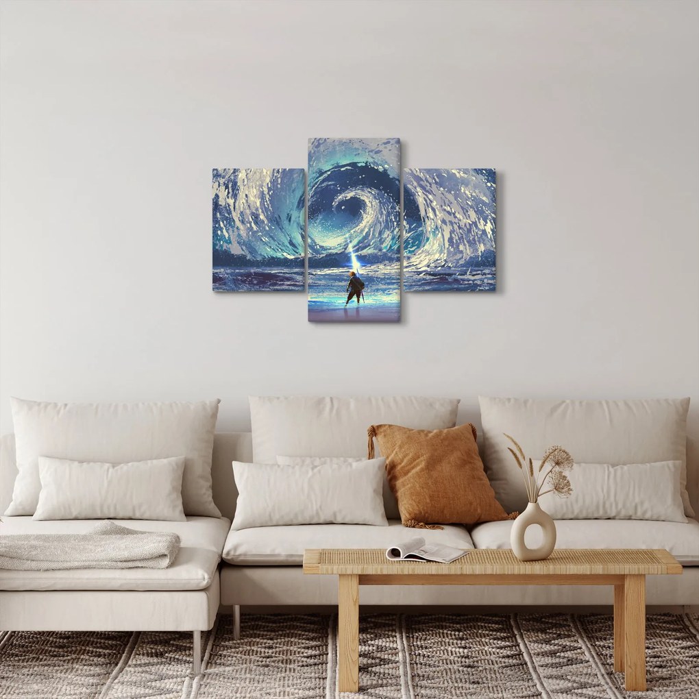 Obraz - Ilustrácia chlapca s kopijou (90x60 cm)