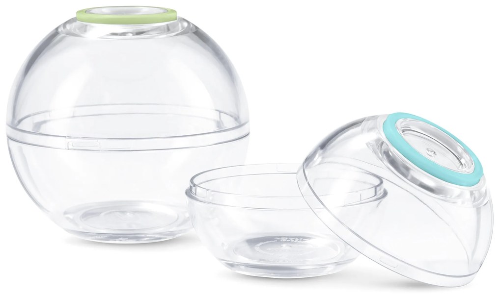 2 guľaté nádobky na uchovávanie potravín