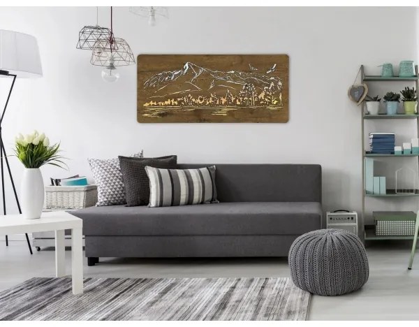 Li-Go 5589/A/DUB2 - LED nástenná dekorácia LED/10W/5V 30000 mAh 110x50 cm dub