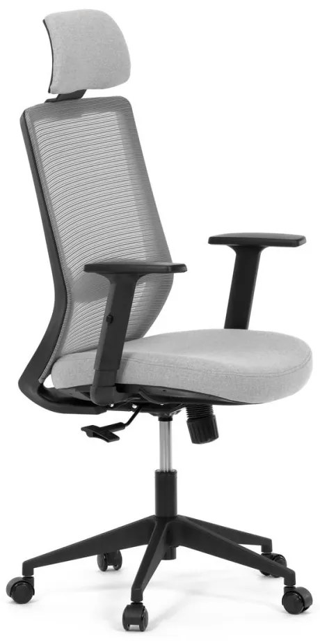 Kancelárska ergonomická stolička SENA — sieť / látka, čierna / šedá