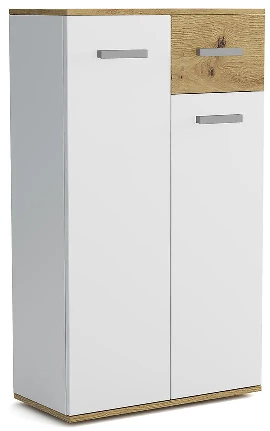 Komoda  Justus 03 biela/dub Artisan