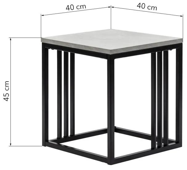 Hranatý odkládací stolek Hamper 45 x 40 cm mramorový