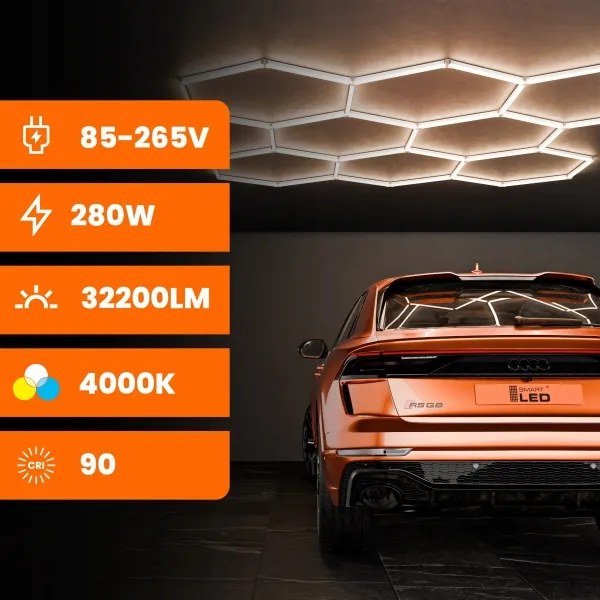 LED stropné svietidlo LED/350W/85-265V 4000K 313x298 cm CRI 90 IP44 biela