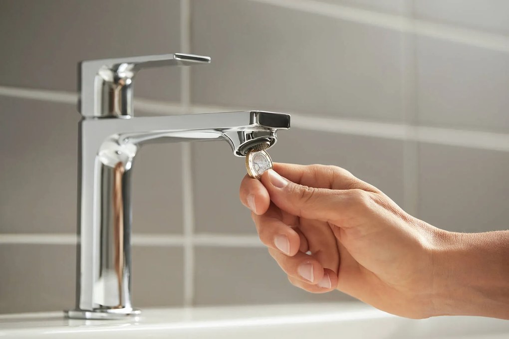Hansgrohe Rebris E, umývadlová batéria 110 s odtokovou súpravou s tiahlom, CoolStart, chrómová, HAN-72559000