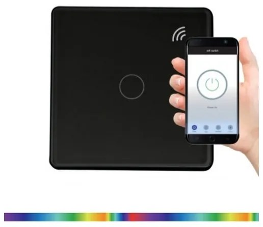 Dotykový spínač jednopólový SMART 800W/230V čierna Wi-Fi Tuya