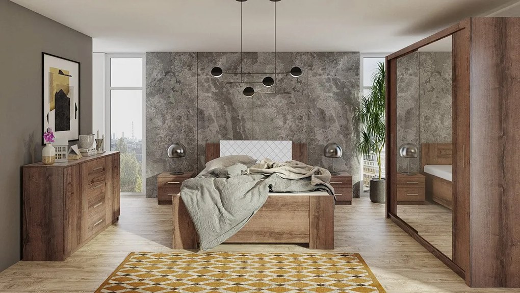 Spálňa Kler X, Farby: biela / biela + ekokoža Soft Pik 029