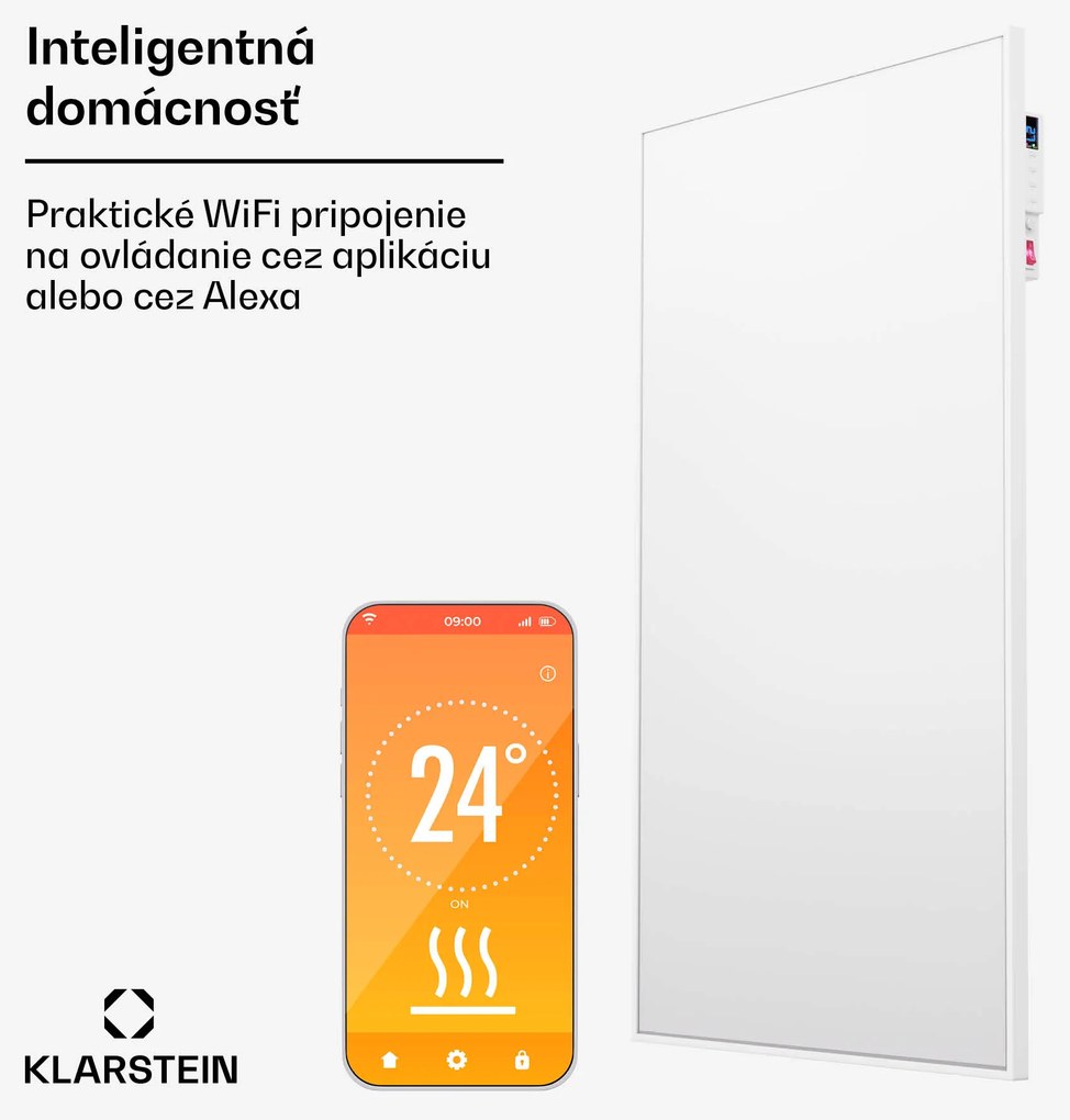 Klarstein Wonderwall Air Smart 600, infračervený ohrievač, 60 x 100 cm, 600 W, aplikácia