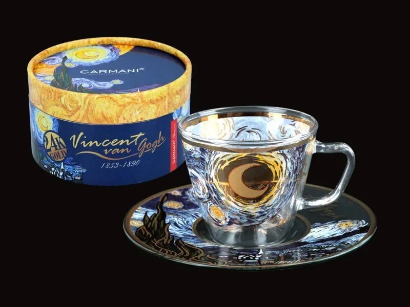 Šálka s podšálkou espresso 80 ml, Vincent van Gogh The Starry Night, CARMANI ()