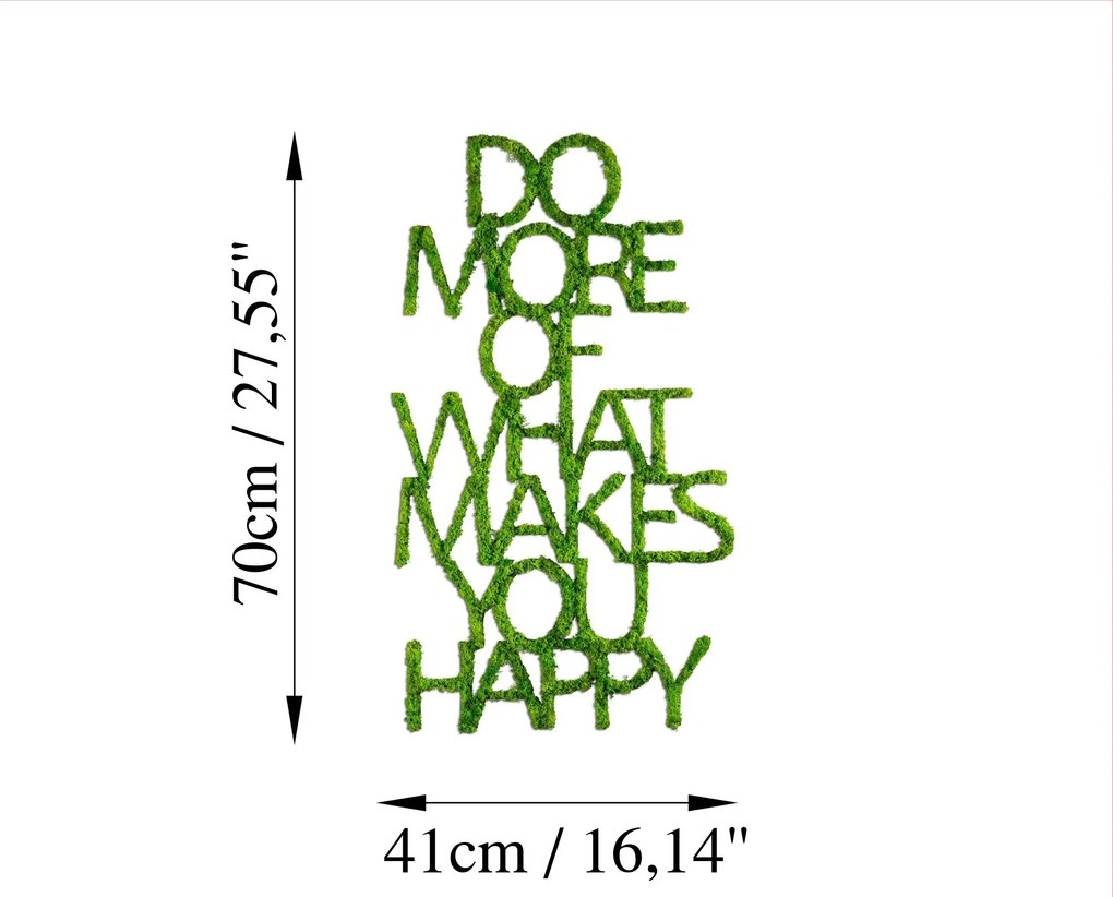 Nástenná MDF dekorácia Robte viac toho, čo vás robí šťastnými zelená