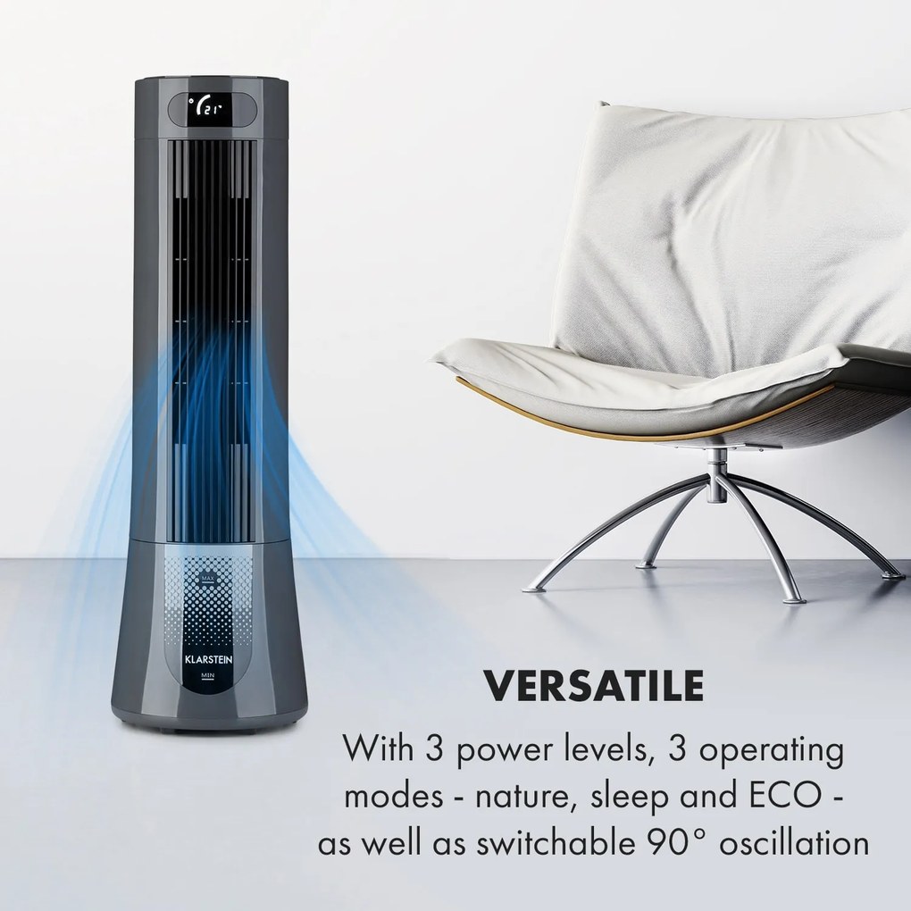 Klarstein Skyscraper Frost, ochladzovač vzduchu, 45 W, 7 l, 2 x chladiaci box, mobilný