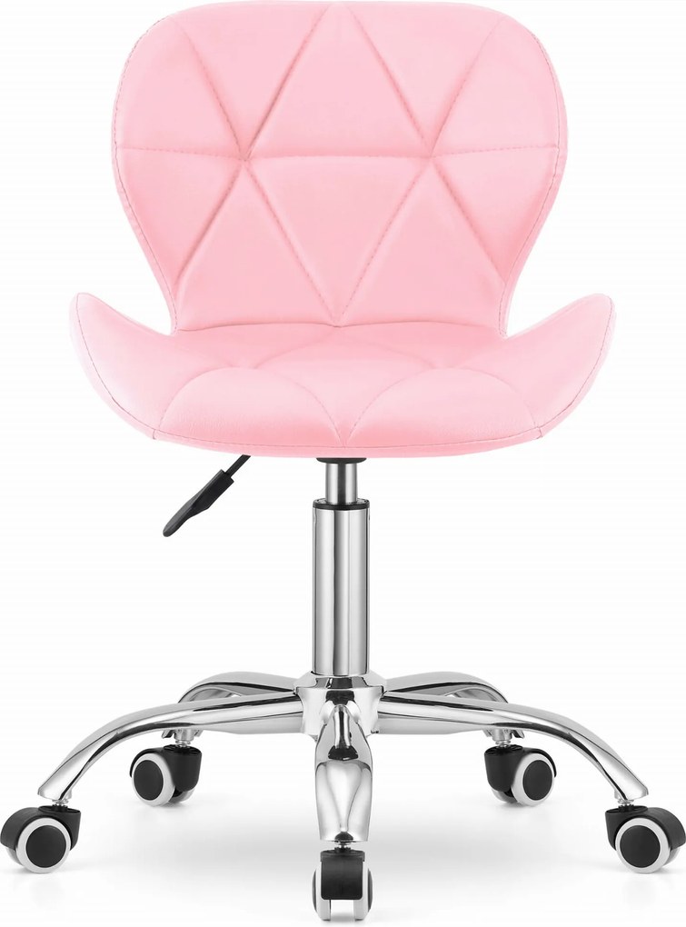 AKCIA Ružové kancelárske kreslo AVOLA z eko kože II. akosť