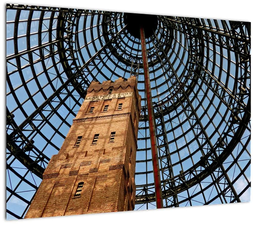 Sklenený obraz veže v Melbourne (70x50 cm)
