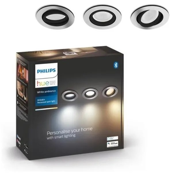 Philips - SADA 3x LED Stmievateľné podhľadové svietidlo Hue MILLISKIN 1xGU10/5,7W/ P4676