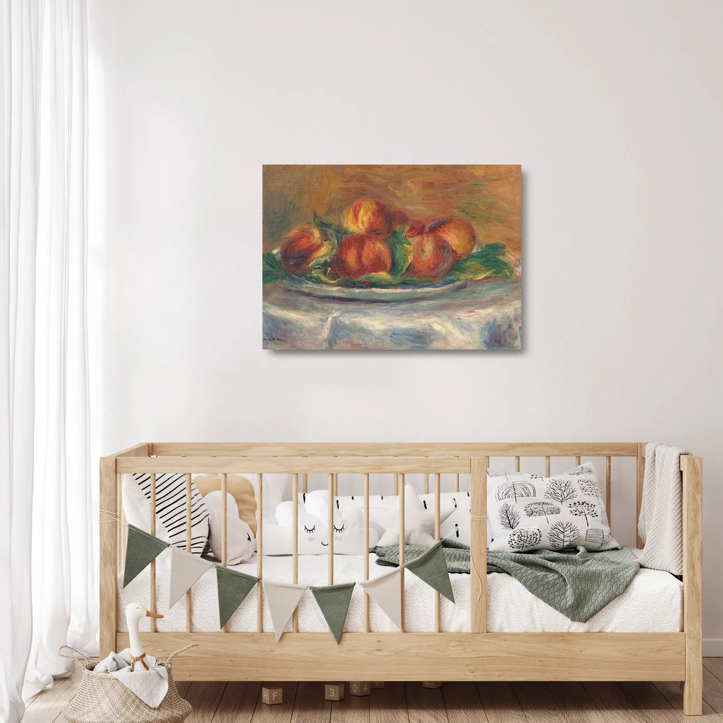 Sklenený obraz - Auguste Renoir, Peaches on a Plate, reprodukcia (70x50 cm)