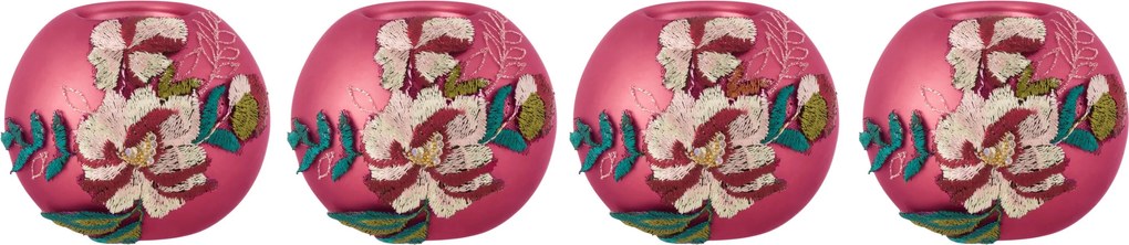 Sada 4s burgundy svietnikov Embroider - Ø10*9cm