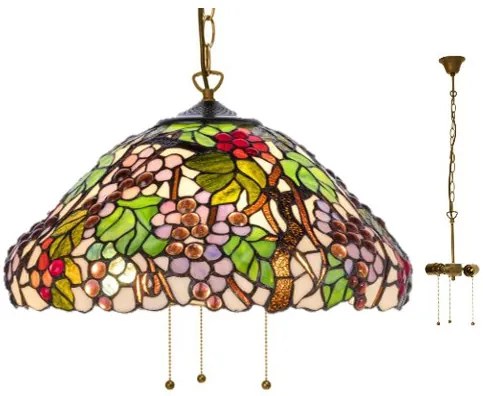 Vitrážový luster Tiffany VINIČ premium Ø40 E*3