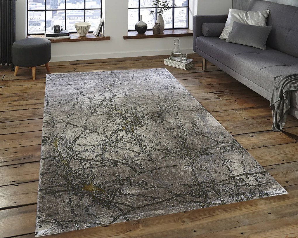 Koberec Elite 4355 béžovo-zlatý s abstraktným vzorom Rozmer: 120x180 cm